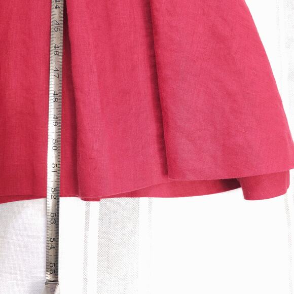 SUNDANCE Dress Red Linen Sz 4 Sundress‎ V Neck A Line Midi Dress Full Skirt - Picture 8 of 8